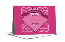 Heart Banner Valentine Note Card